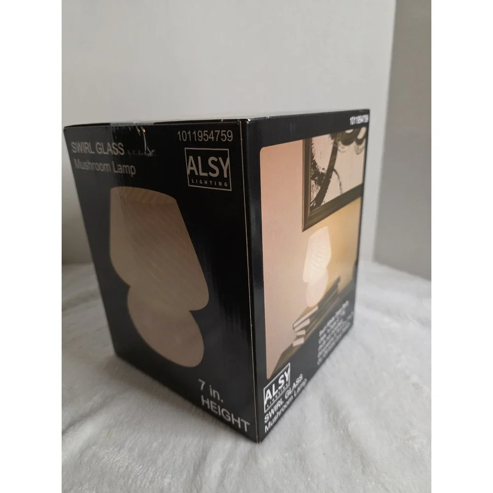 Alsy Mushroom Lamp Swirl‎ White Glass 7
